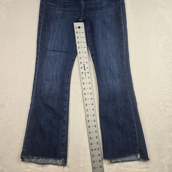 Loft Womens Kick Crop Dark Wash Jeans Size 27 Raw Hem - Picture 10 of 14